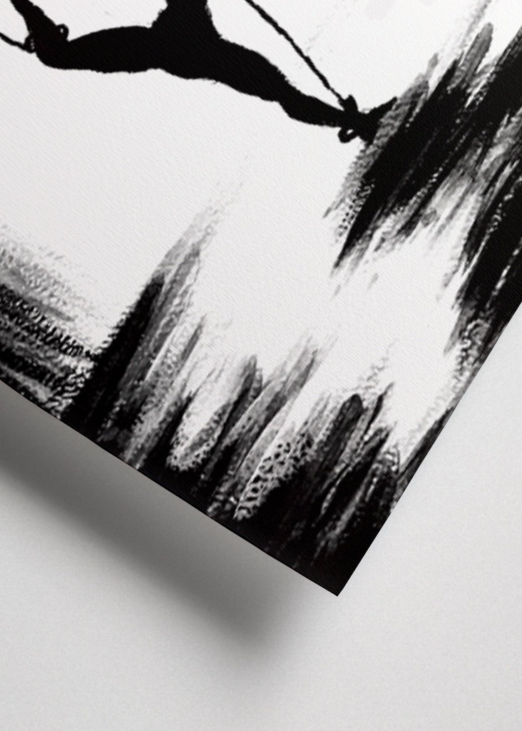 Ballerina puppet black white 