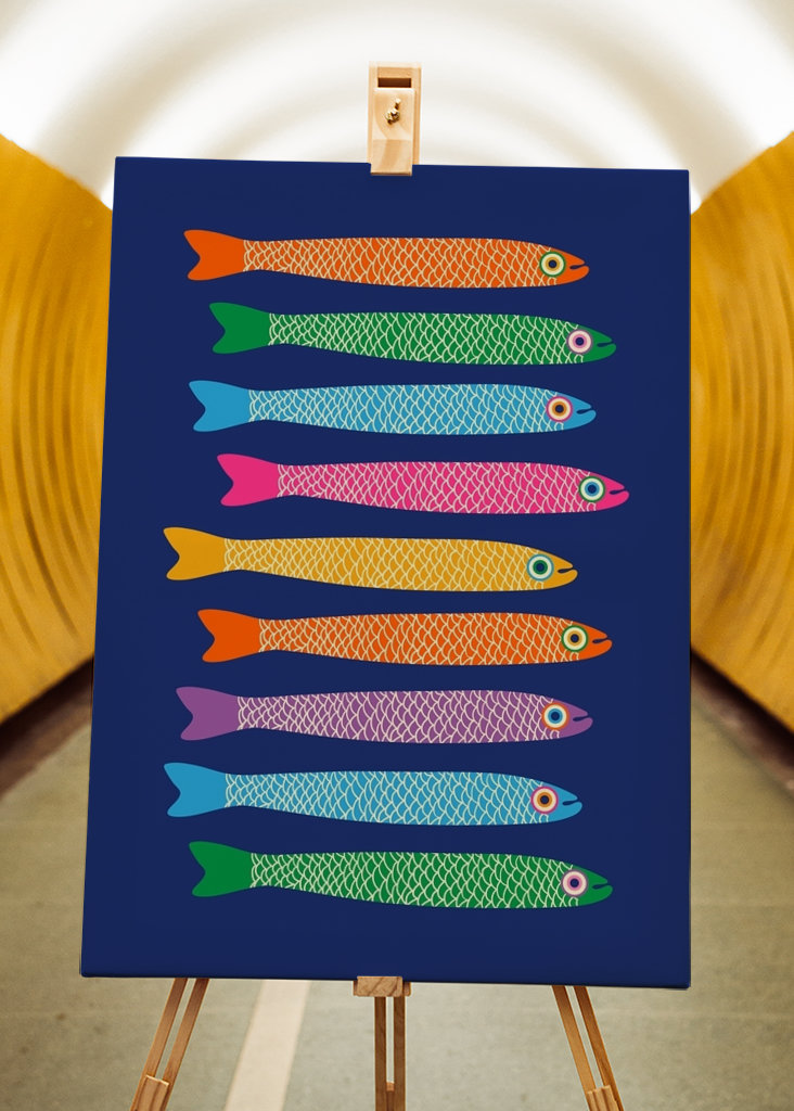 SARDELLEN Regenbogen Fisch Blau