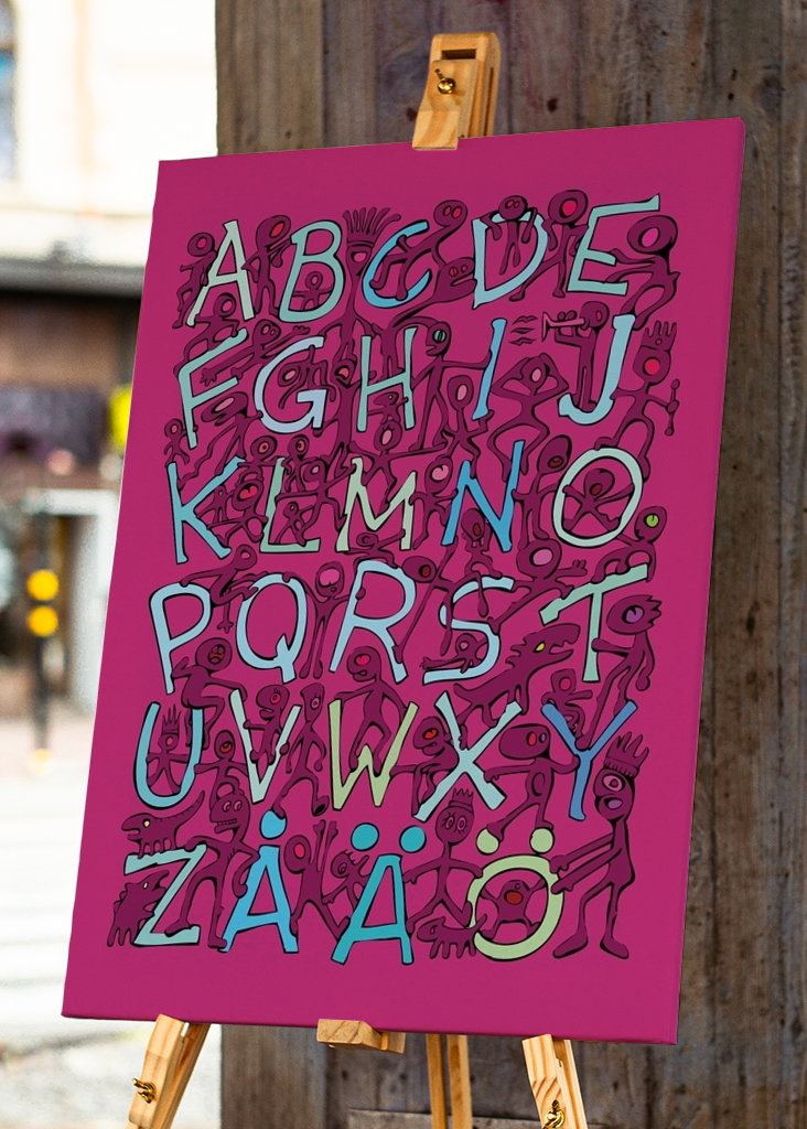 Alphabet with Cherry people