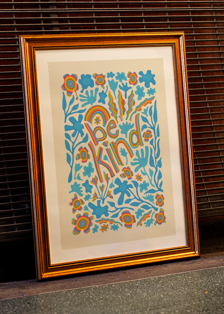 BE KIND Kindness Flower Quote