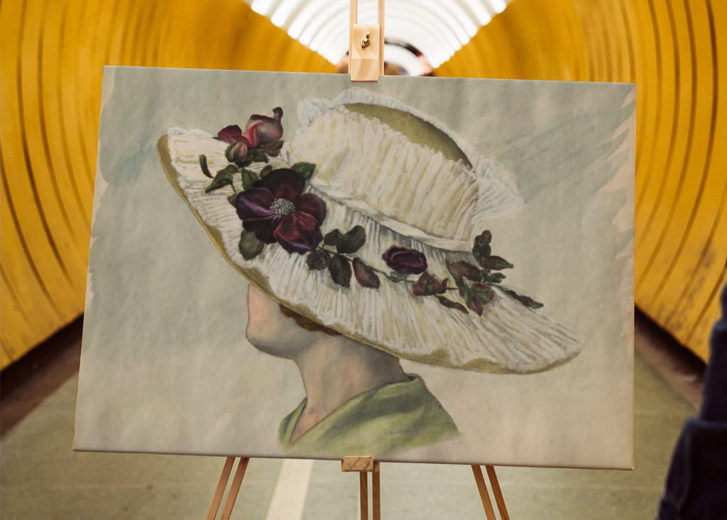 Vintage lady with hat