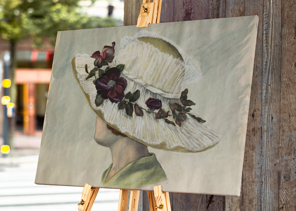Vintage lady with hat