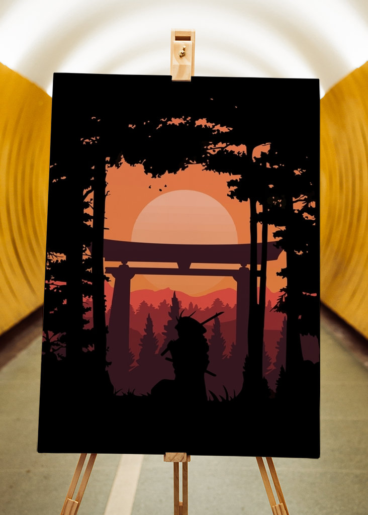 Silhouette de samouraï Japon