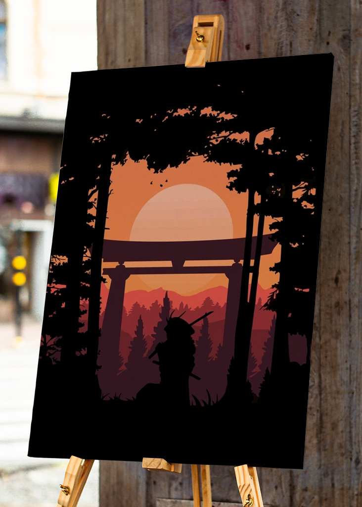 Silhouette de samouraï Japon