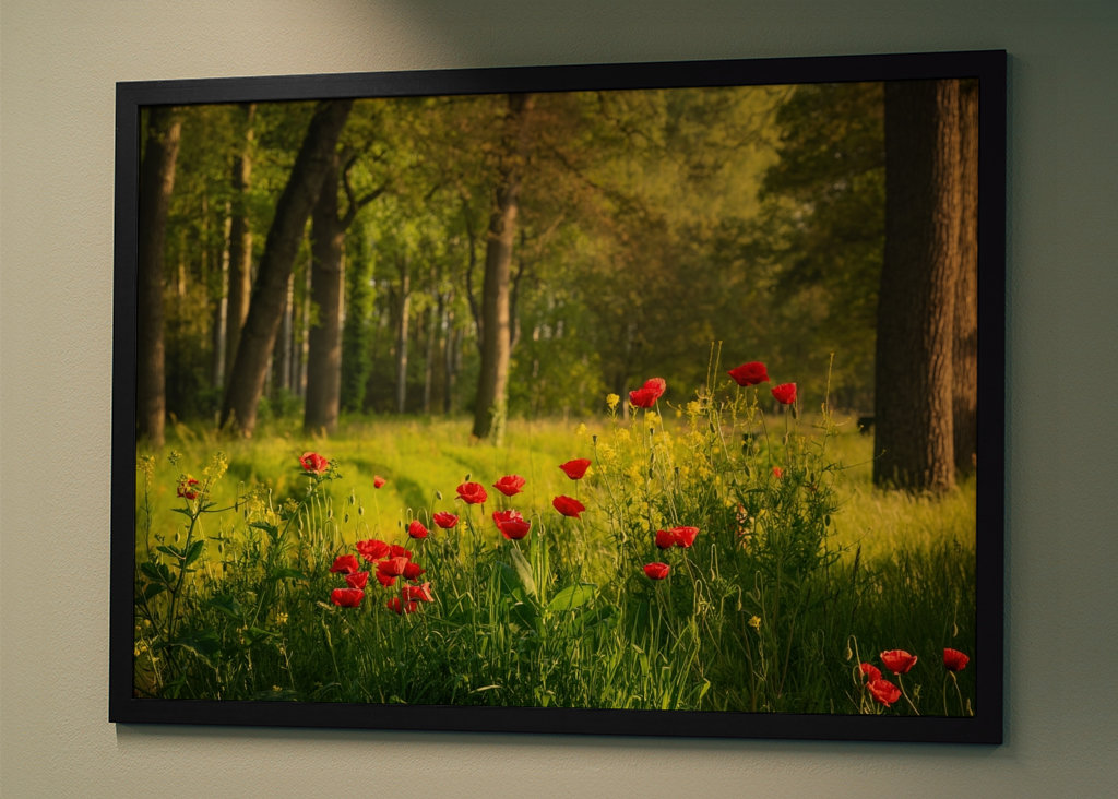 Poppies in a Dutch forest