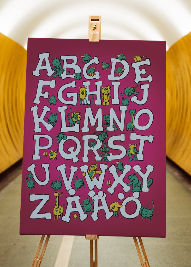 Alphabet Green cows & red