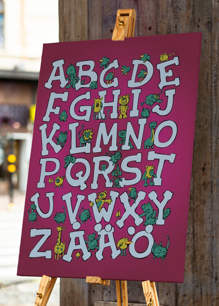 Alphabet Green cows & red