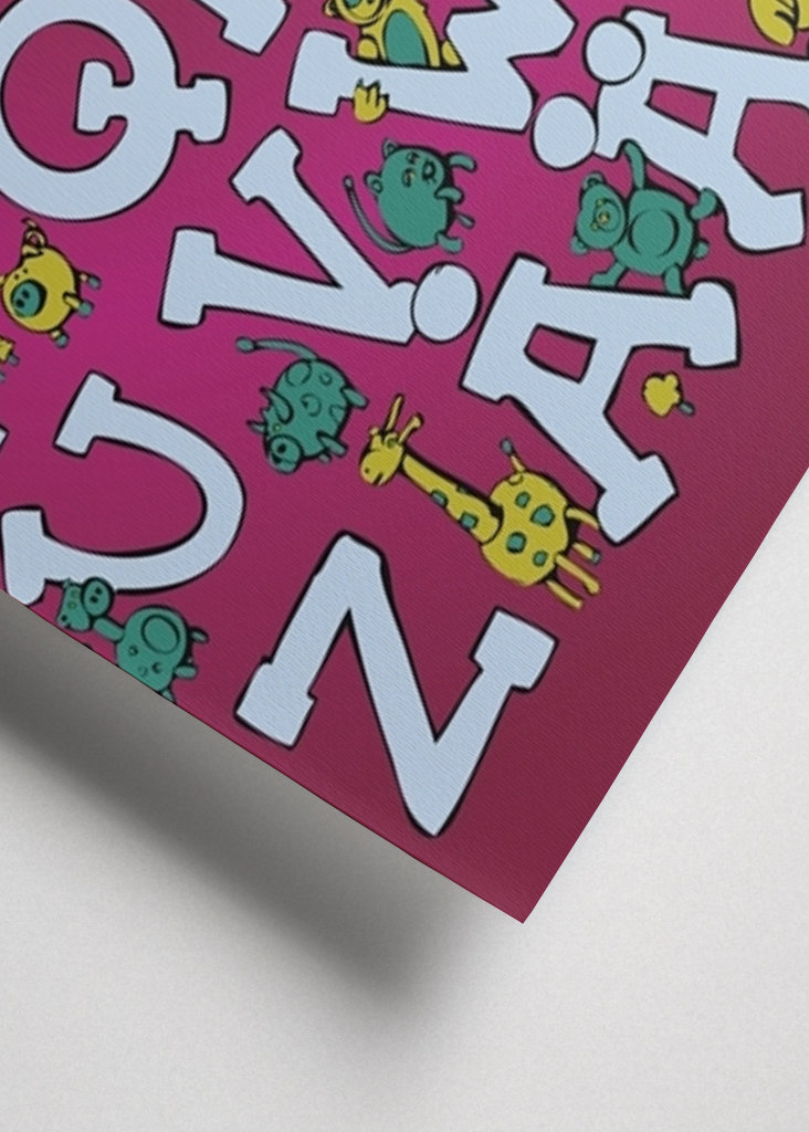 Alphabet Green cows & red