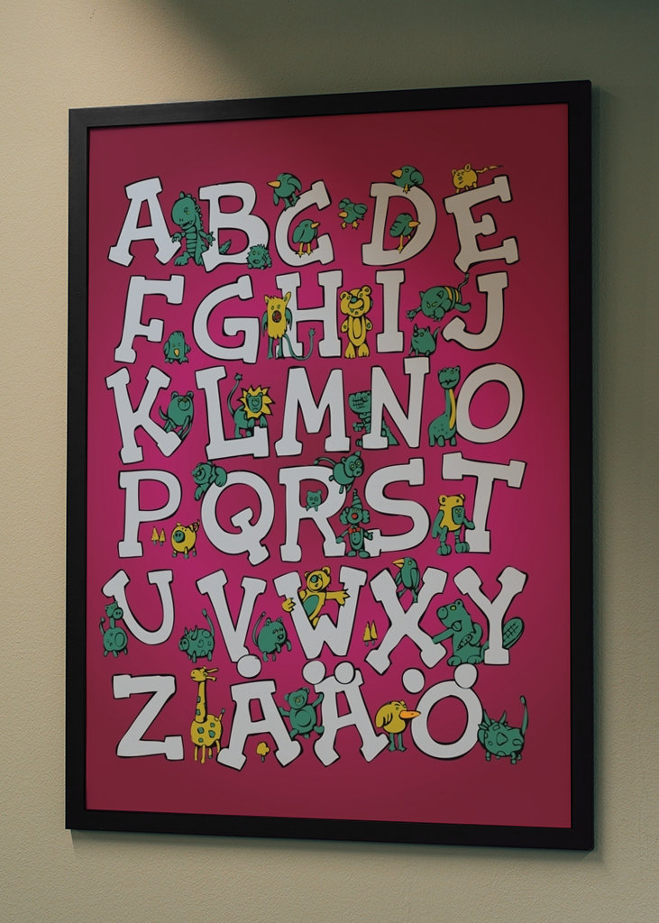 Alphabet Green cows & red