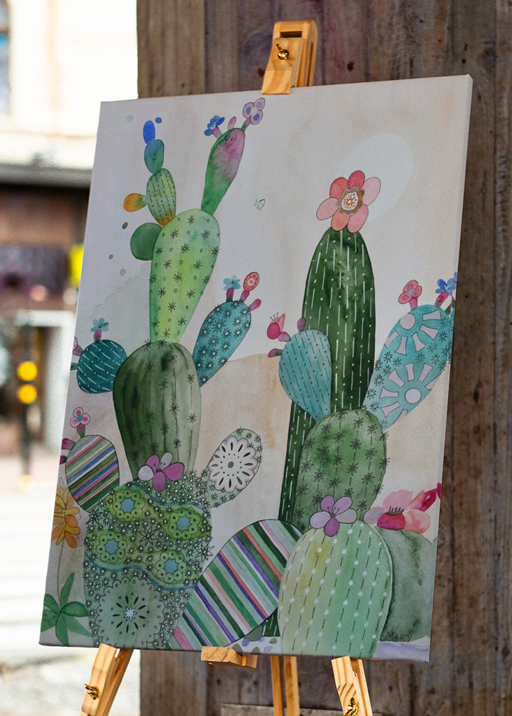 Cactus blooms in the desert