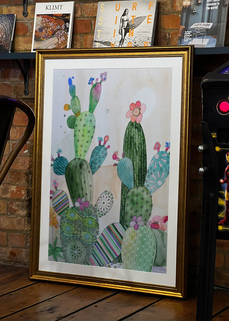 Cactus blooms in the desert