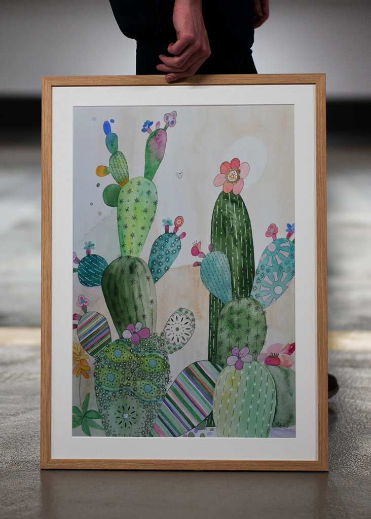 Cactus blooms in the desert