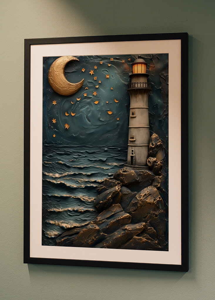 Faro en Noche de Luna Llena 