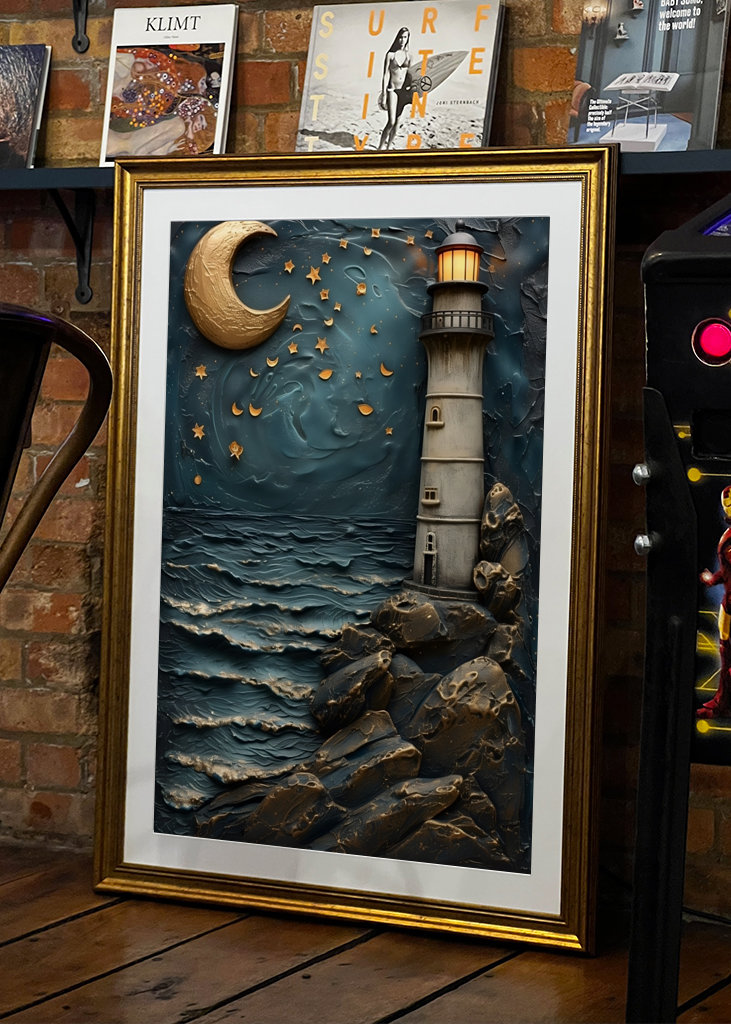 Faro en Noche de Luna Llena 