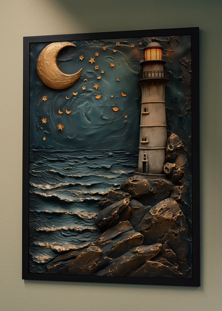 Faro en Noche de Luna Llena 