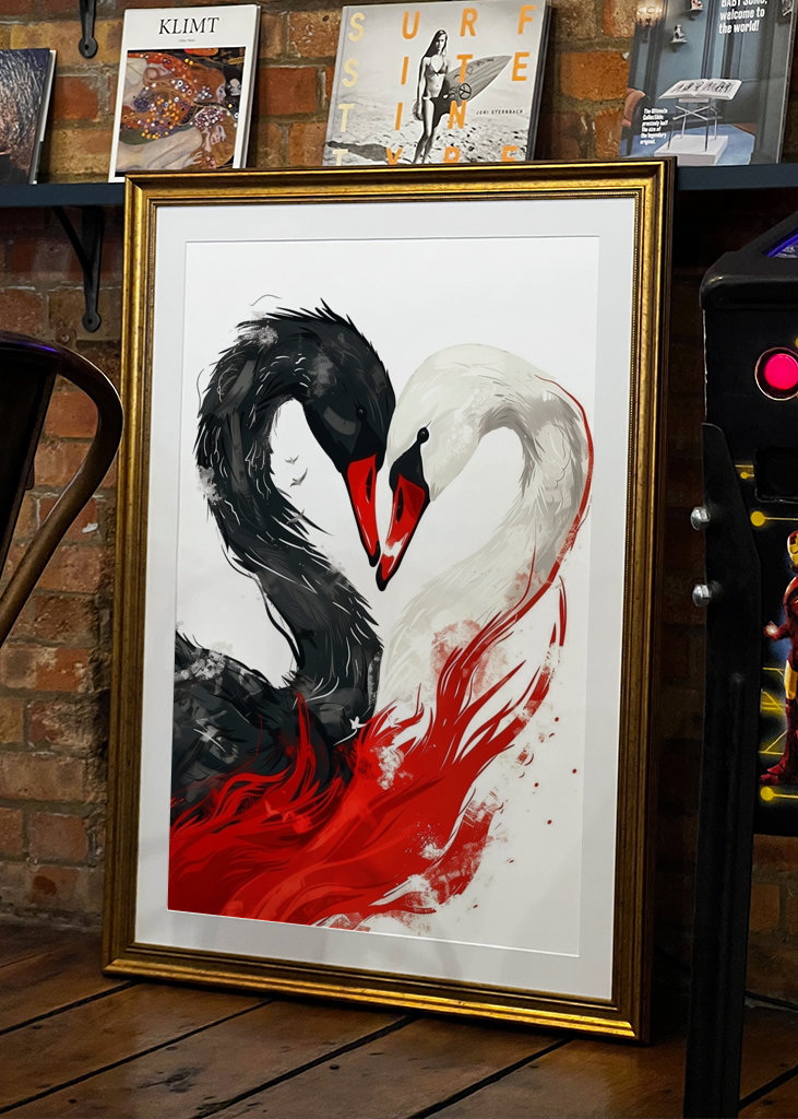 Amor de cisne con corazón