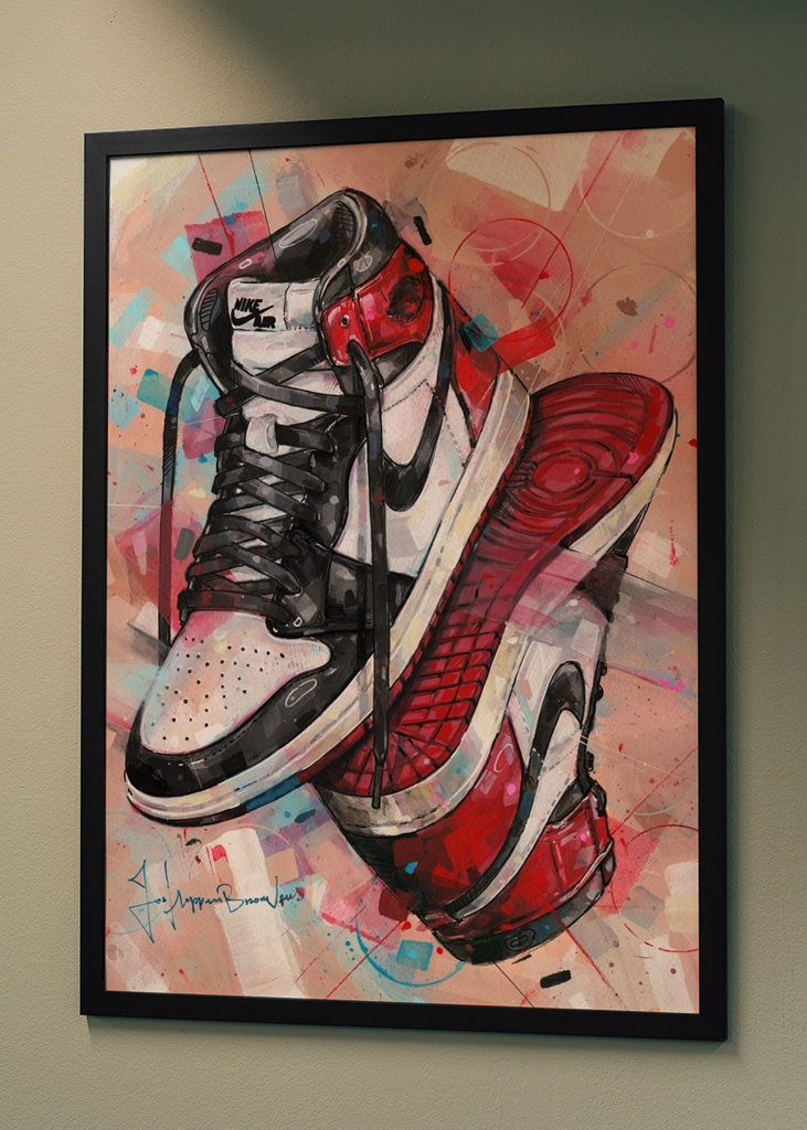 Auf dem Kopf stehender Nike-Sneaker