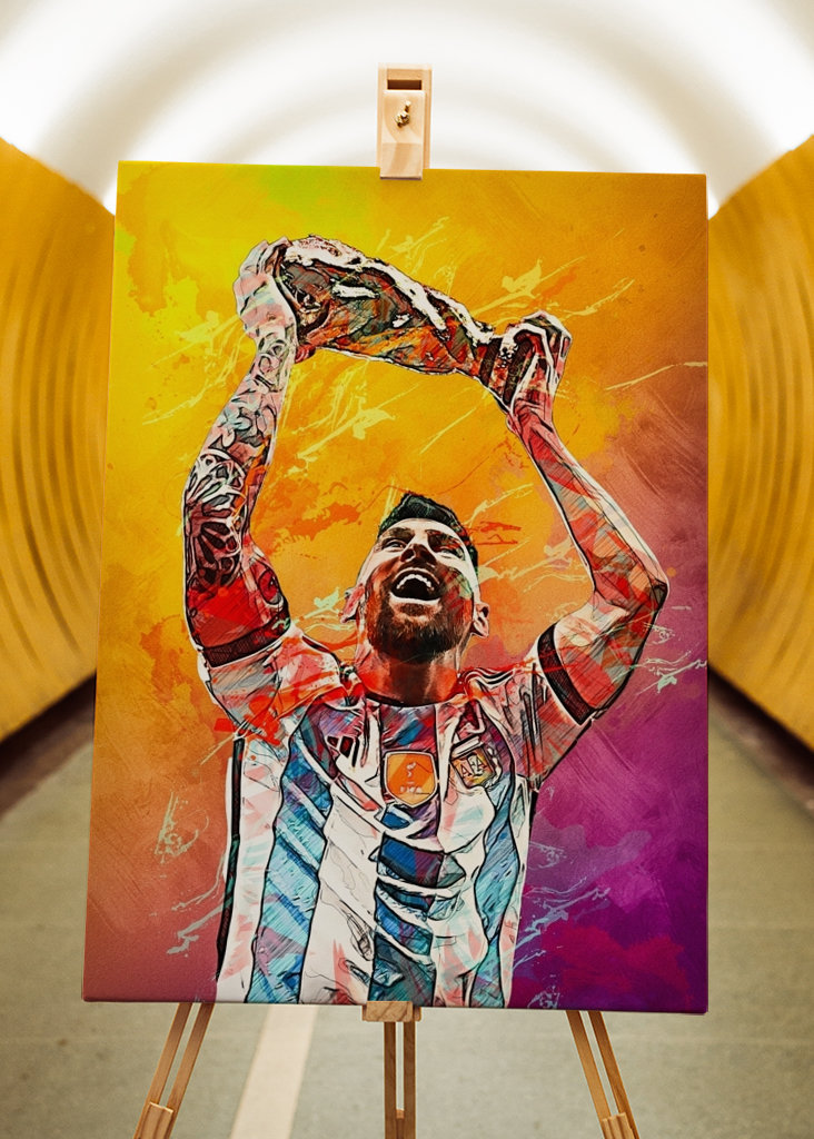Messi Football Painting