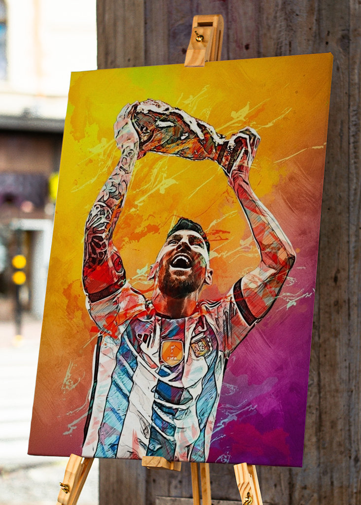 Messi Football Painting