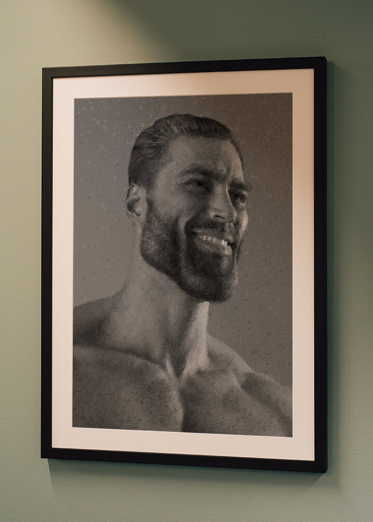 Giga chad meme posters & prints by Tur Wan - Printler