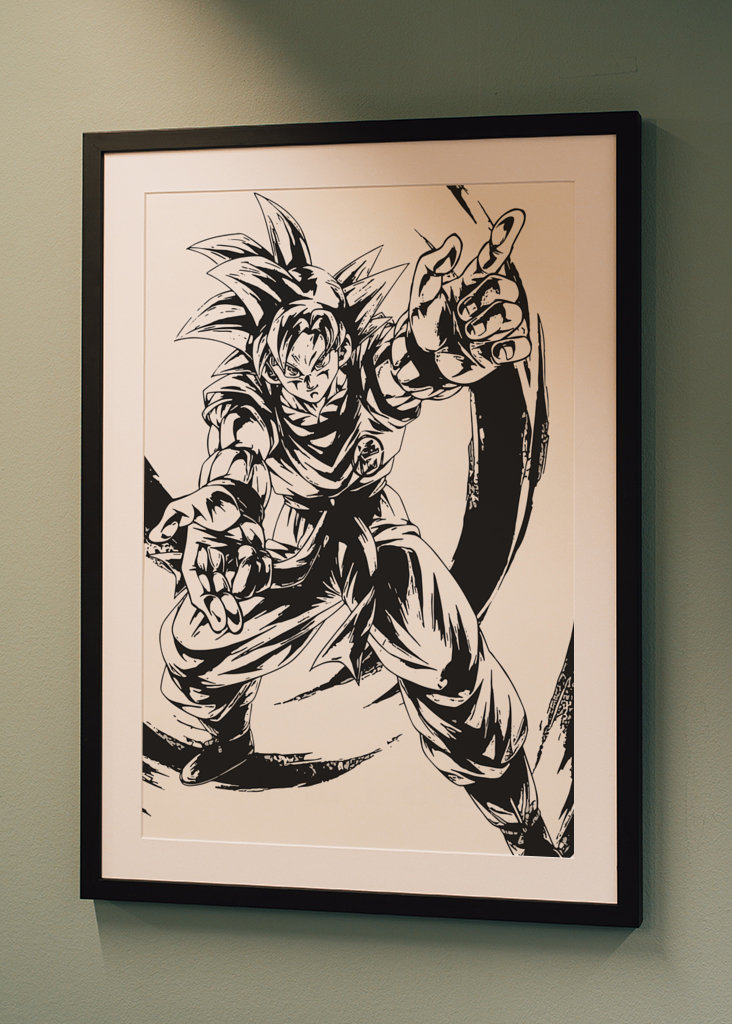 Goku dragon ball manga art