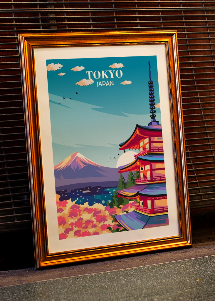 Cestovní plakát Tokio Japonsko