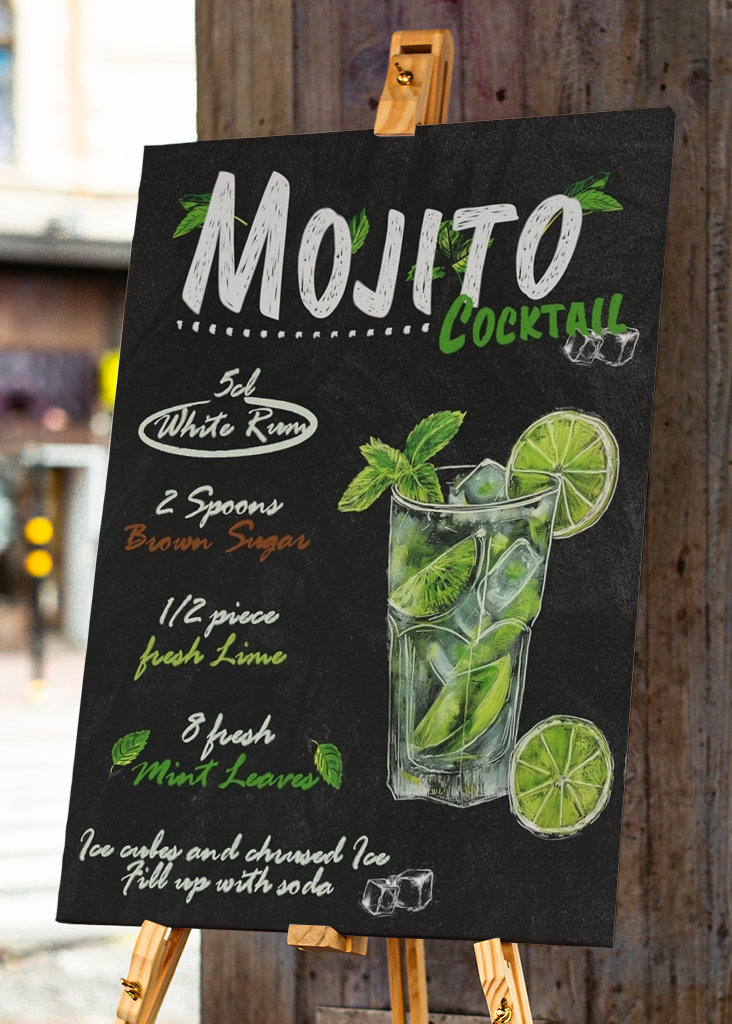 Mojito Rum Cocktail Kreide