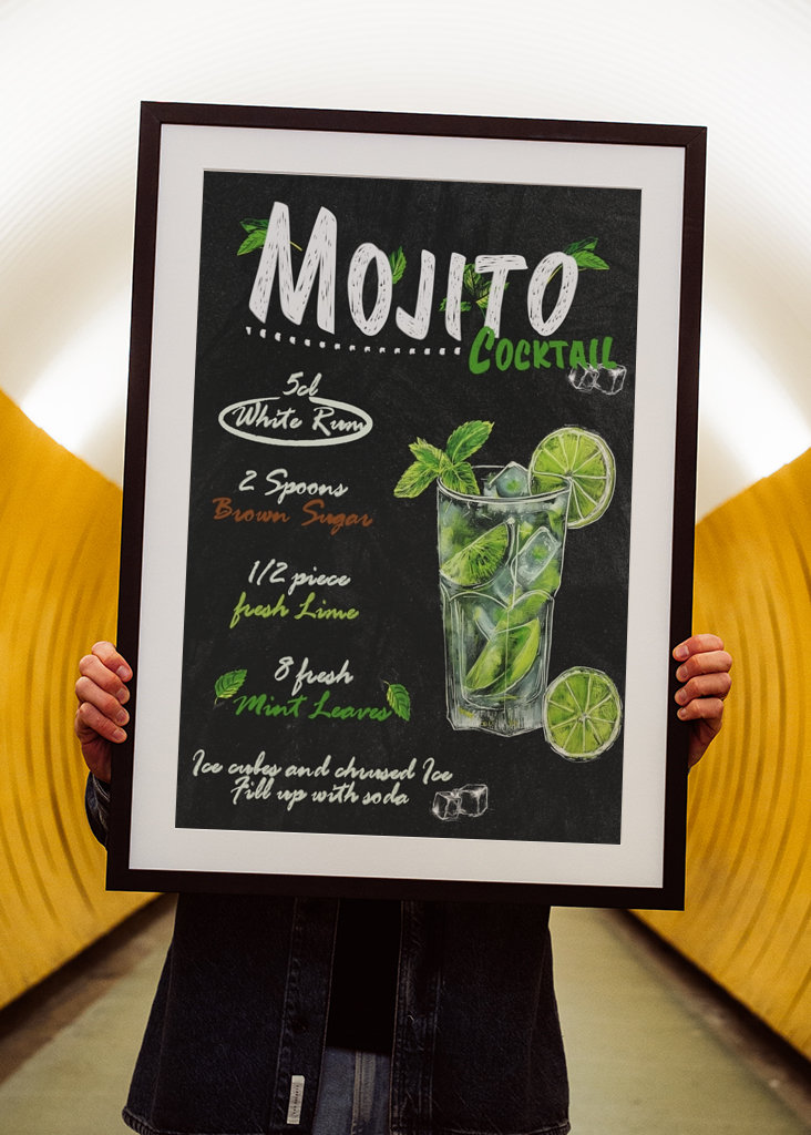 Mojito Rum Cocktail Kreide