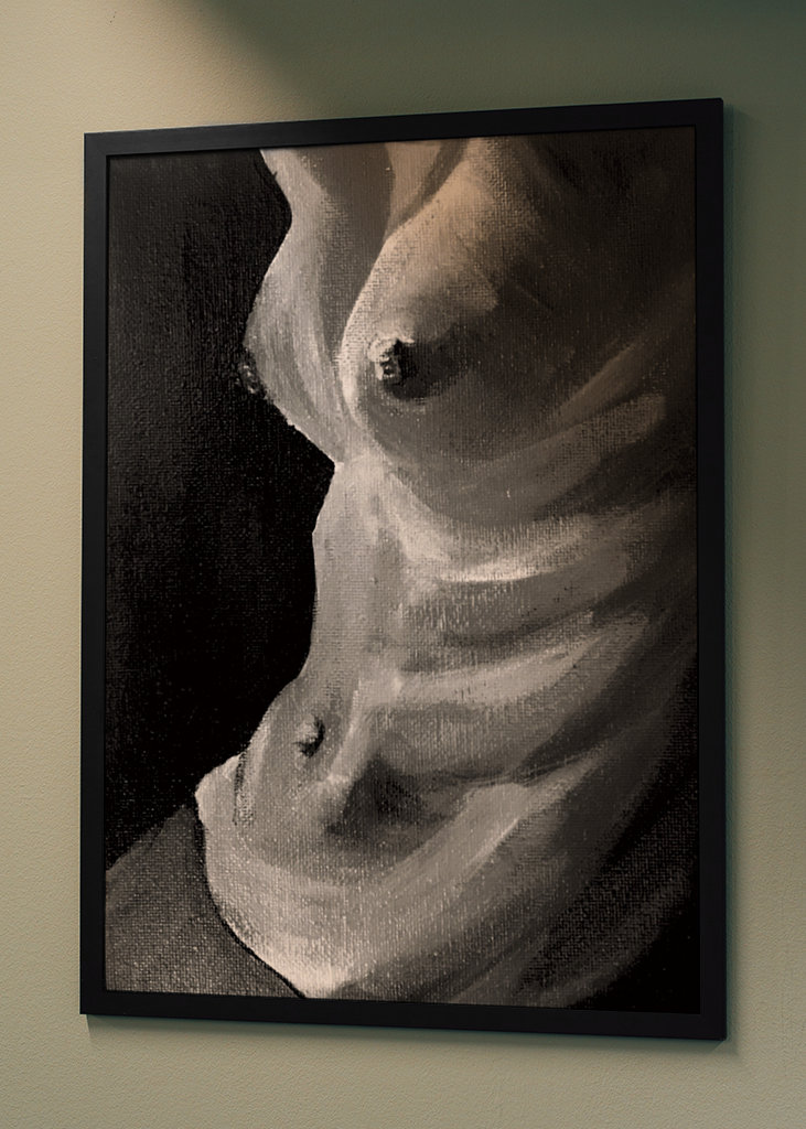 Kvindelig torso nøgen profil