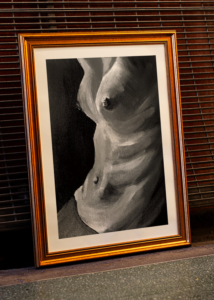 Kvindelig torso nøgen profil