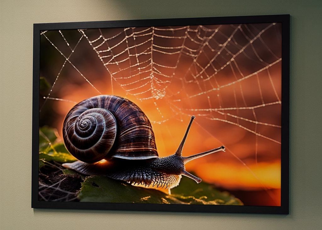 Caracol e teia de aranha