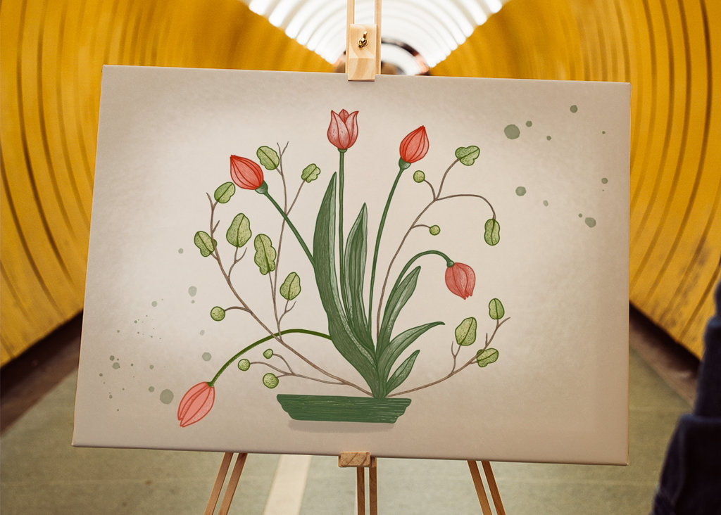 Tulips Ikebana Style