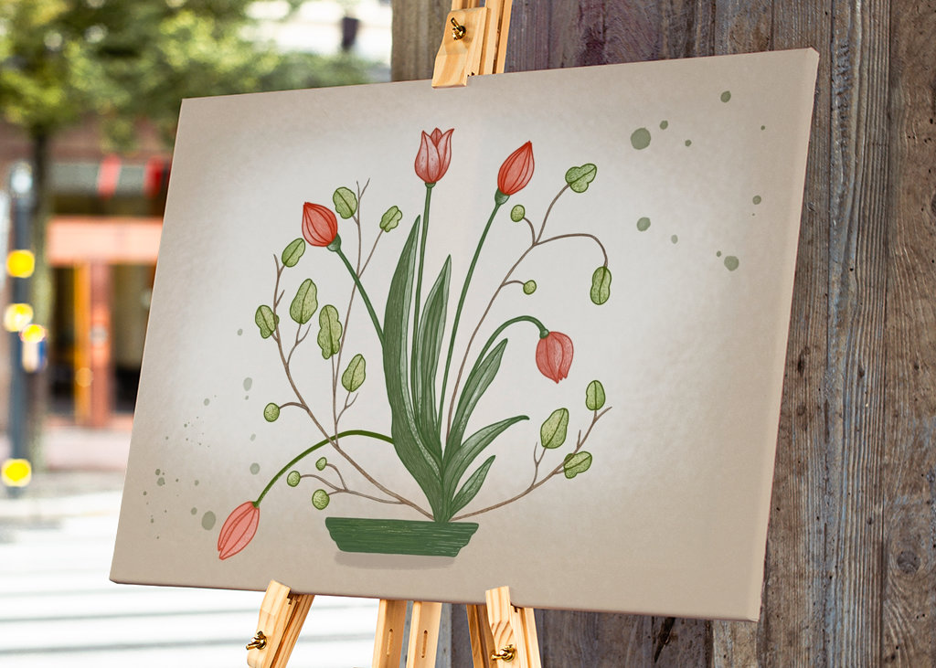 Tulips Ikebana Style