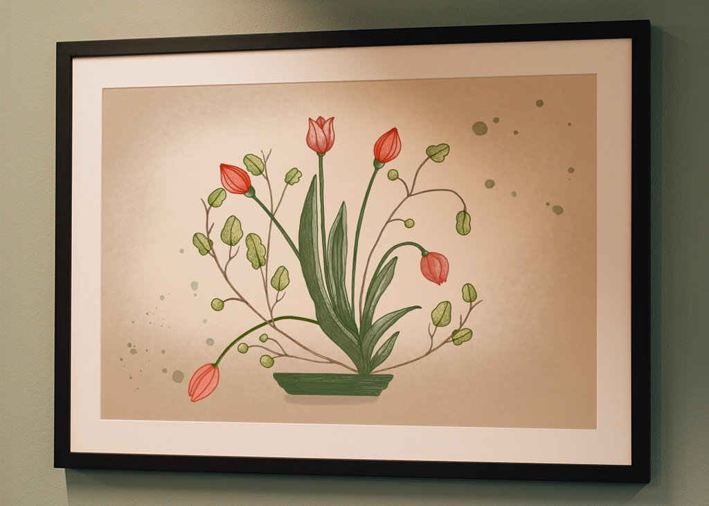 Tulips Ikebana Style
