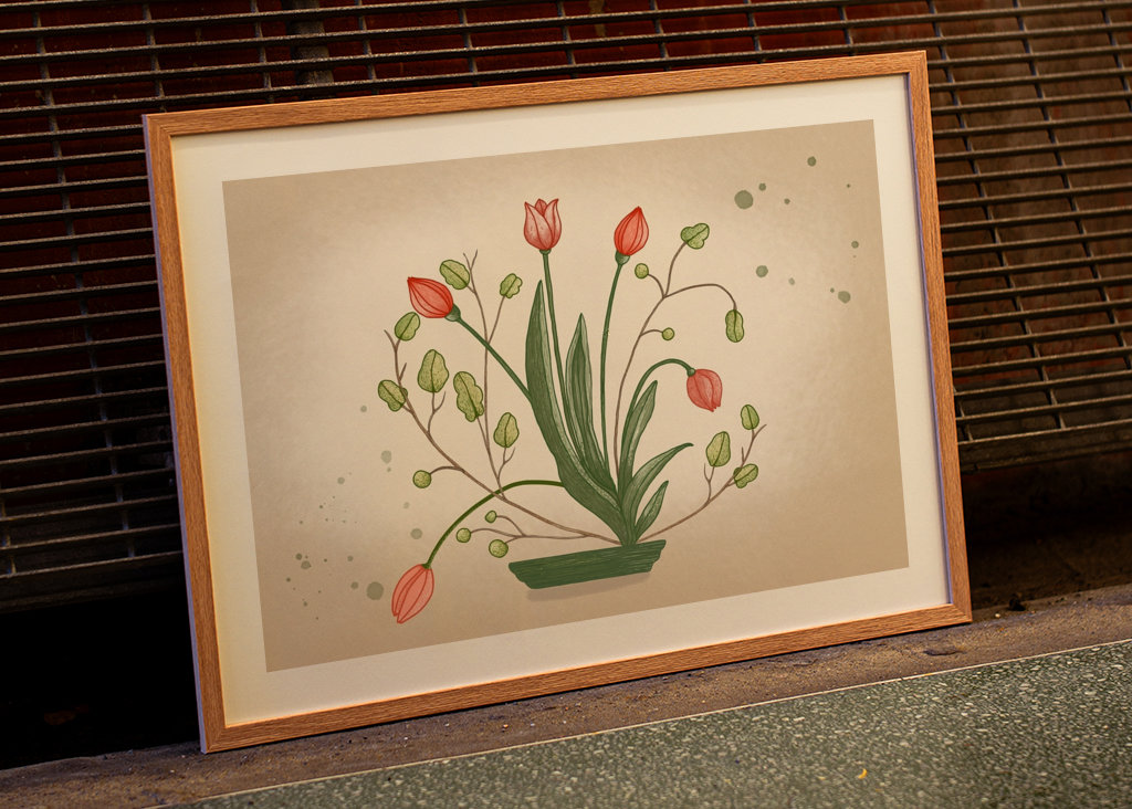 Tulips Ikebana Style