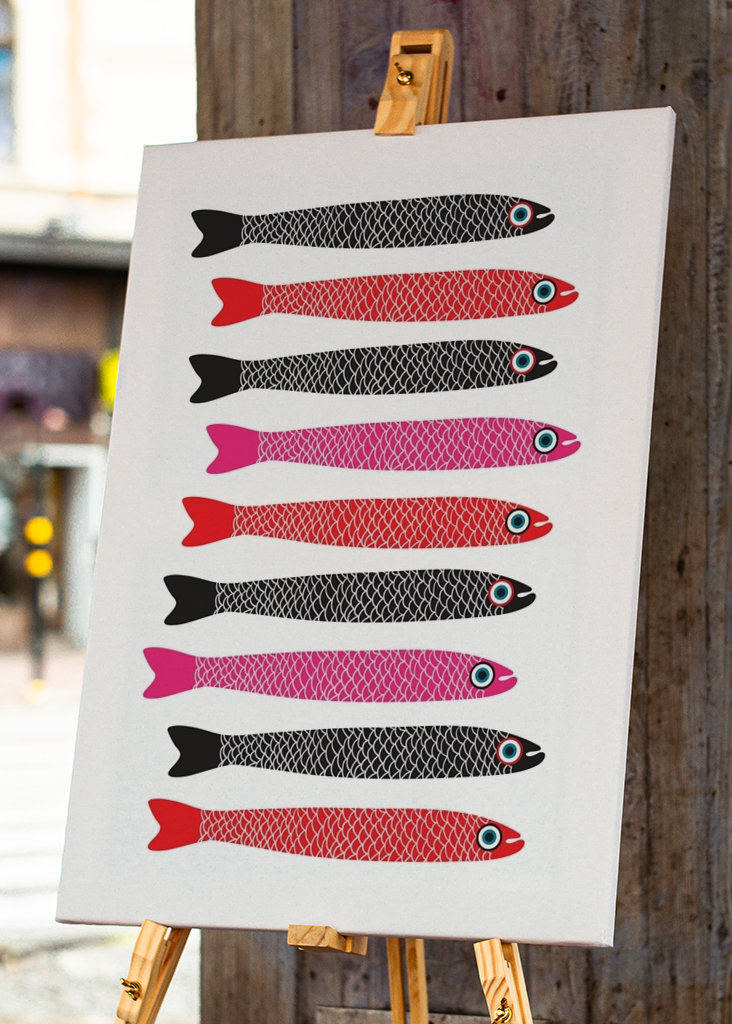 ANJOVIS Retro kala valkoinen