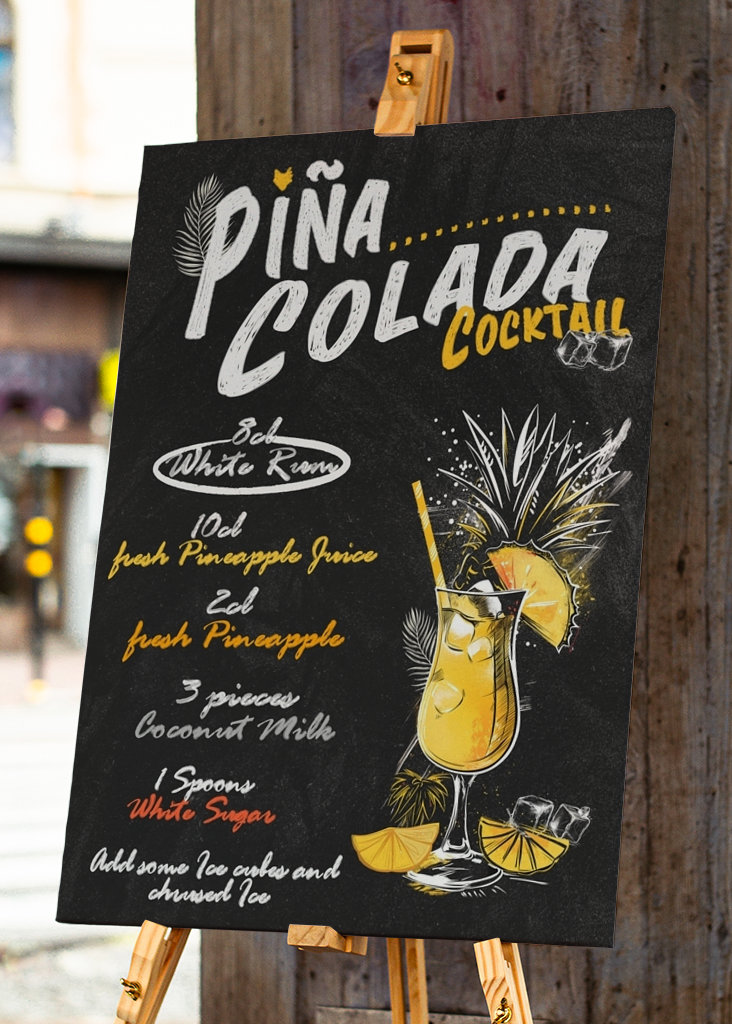 Pina Colada Cocktail Kreide
