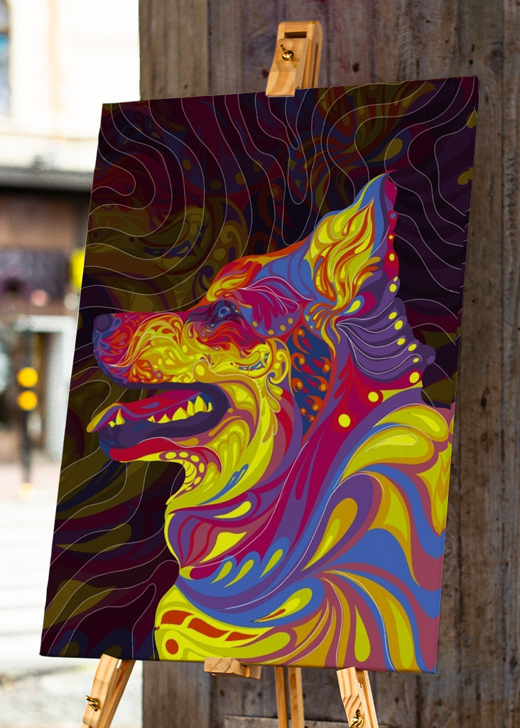 Sibiřský husky v pop-artu