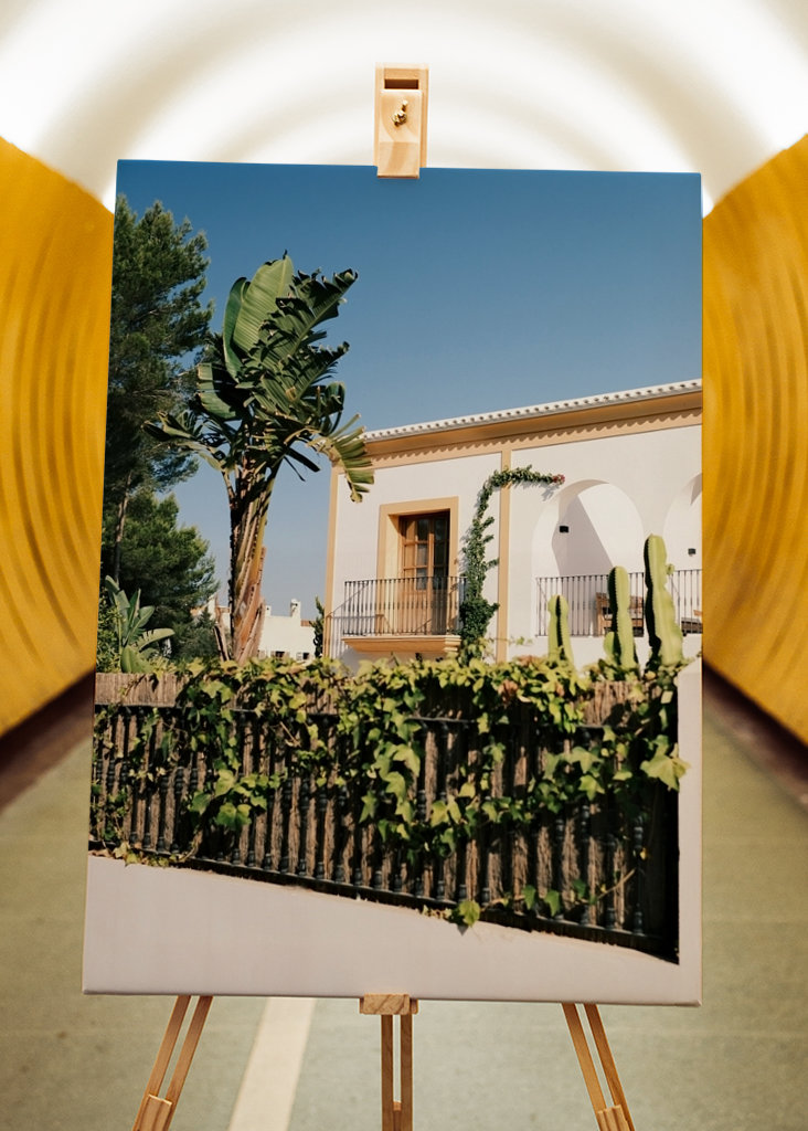 Ibiza-Haus mit tropischem Garten