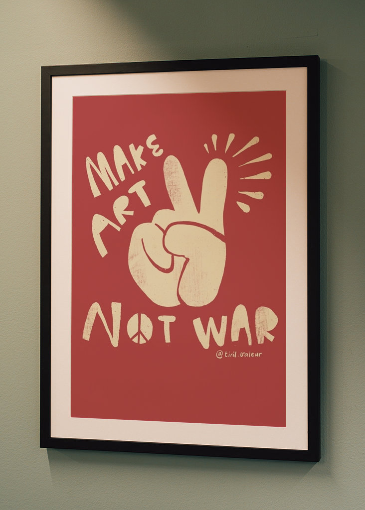 Make Art Not War (Hacer arte, no guerra) (rojo)