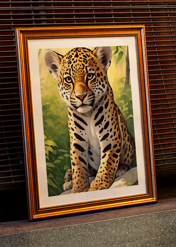 Uma onça-pintada muito jovem