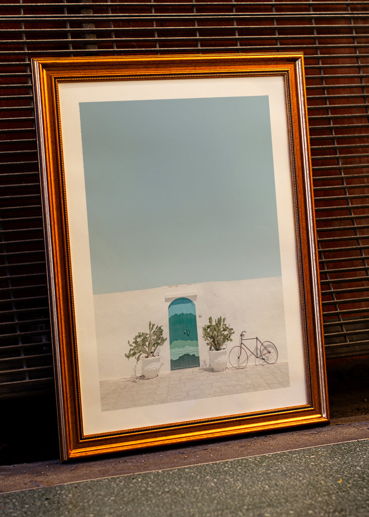 Modrozelené dveře v Itálii