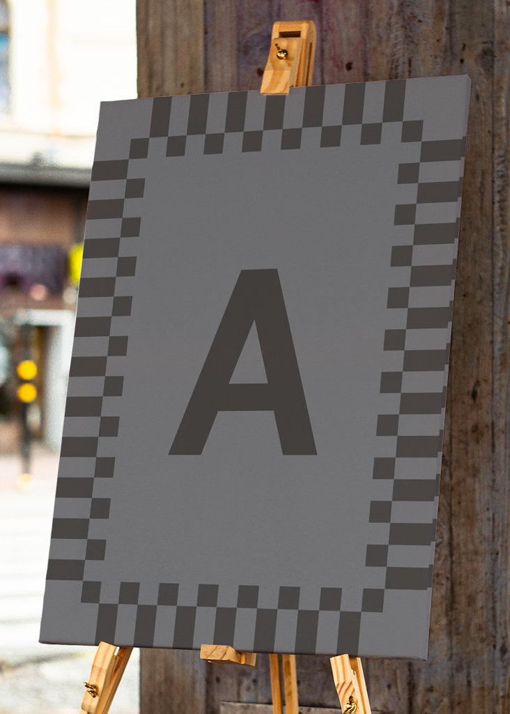 Lettera A in colori blu