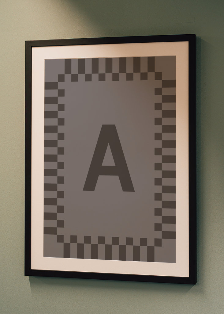 Lettera A in colori blu