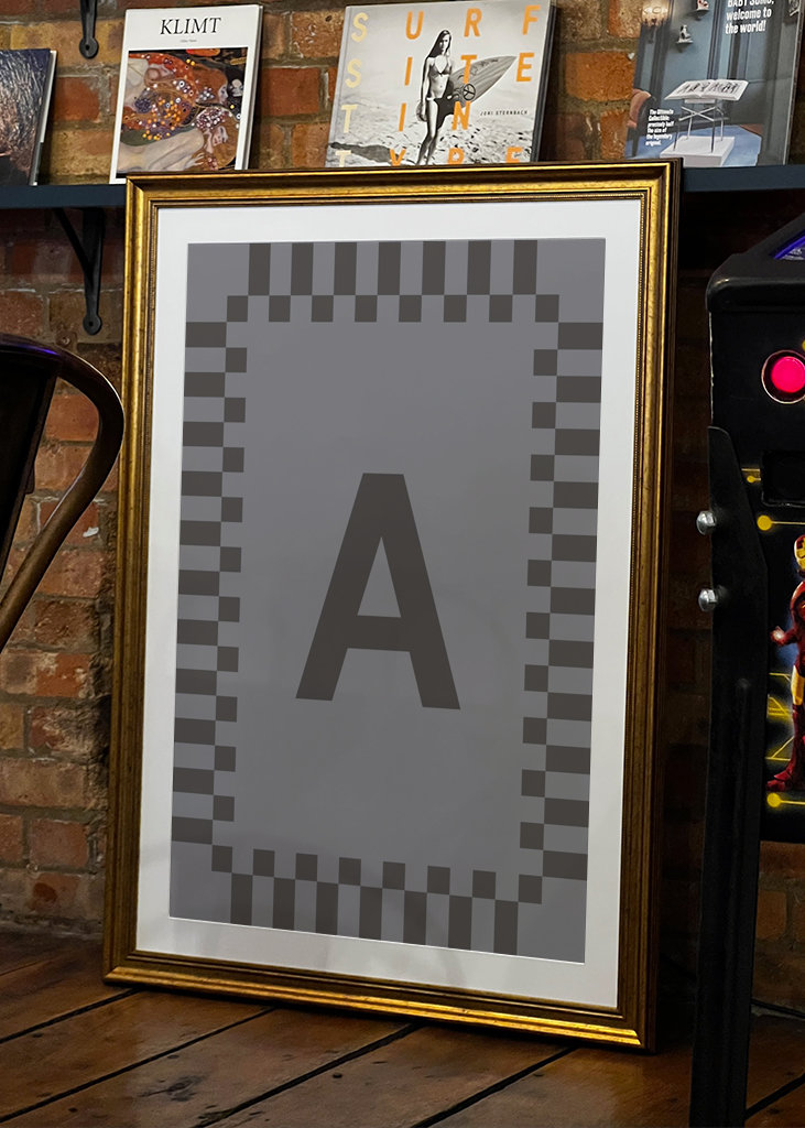 Lettera A in colori blu