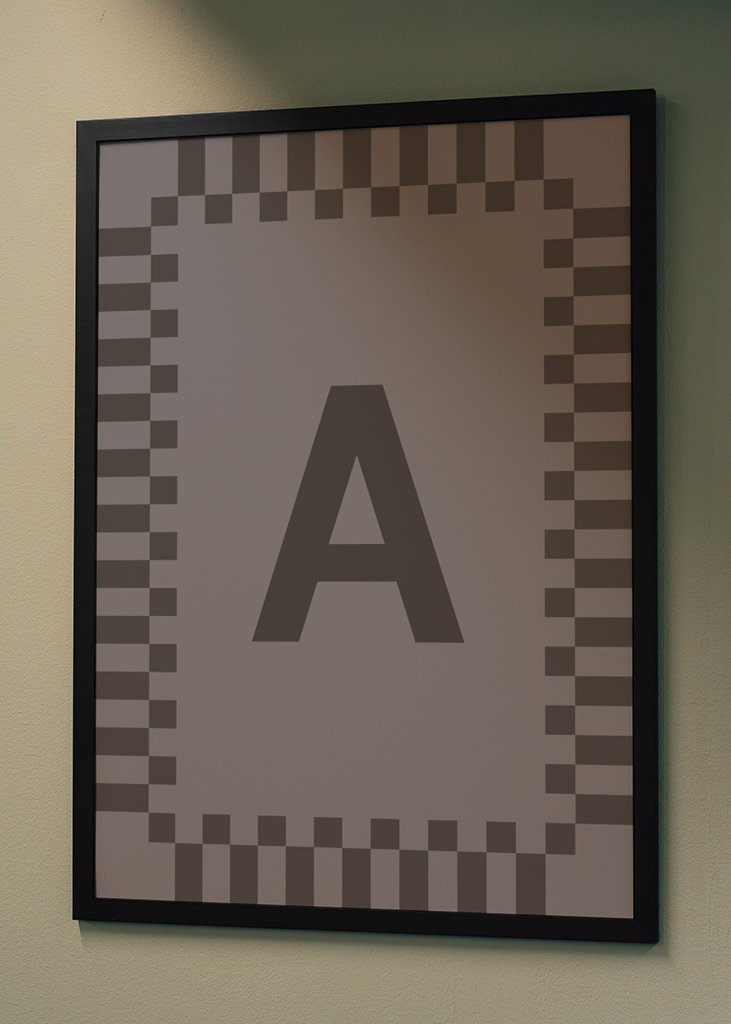 Lettera A in colori blu