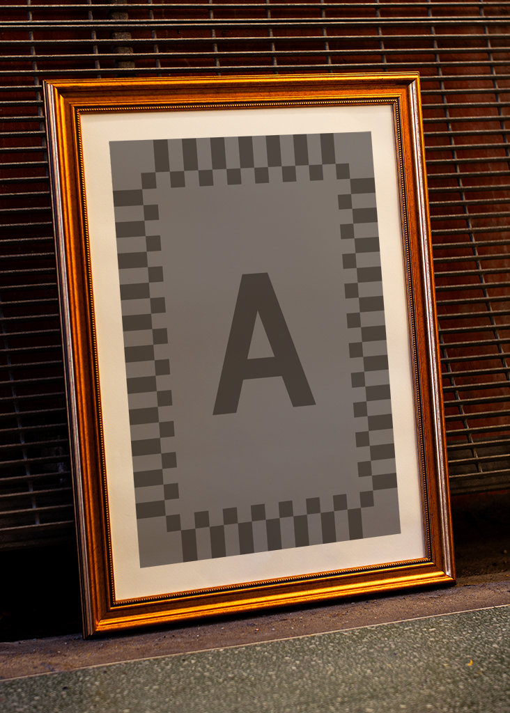 Lettera A in colori blu