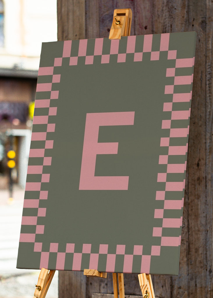 Letter E in Pink colors