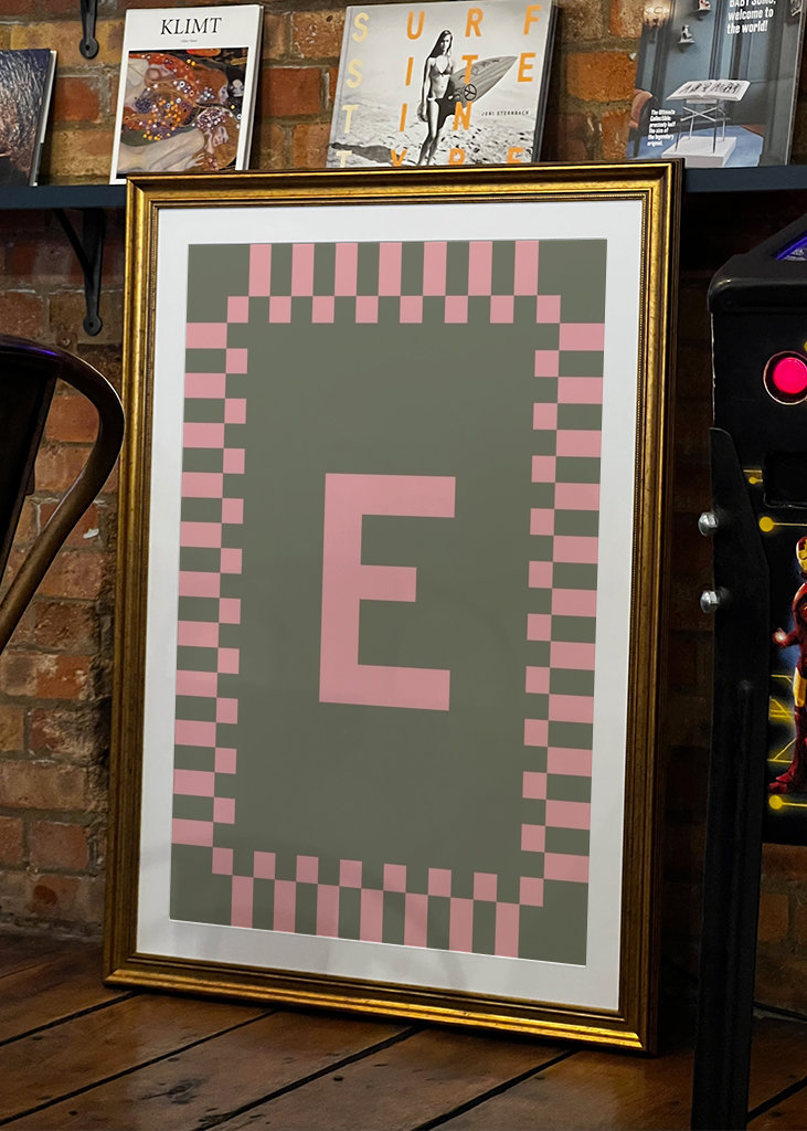 Letter E in Pink colors