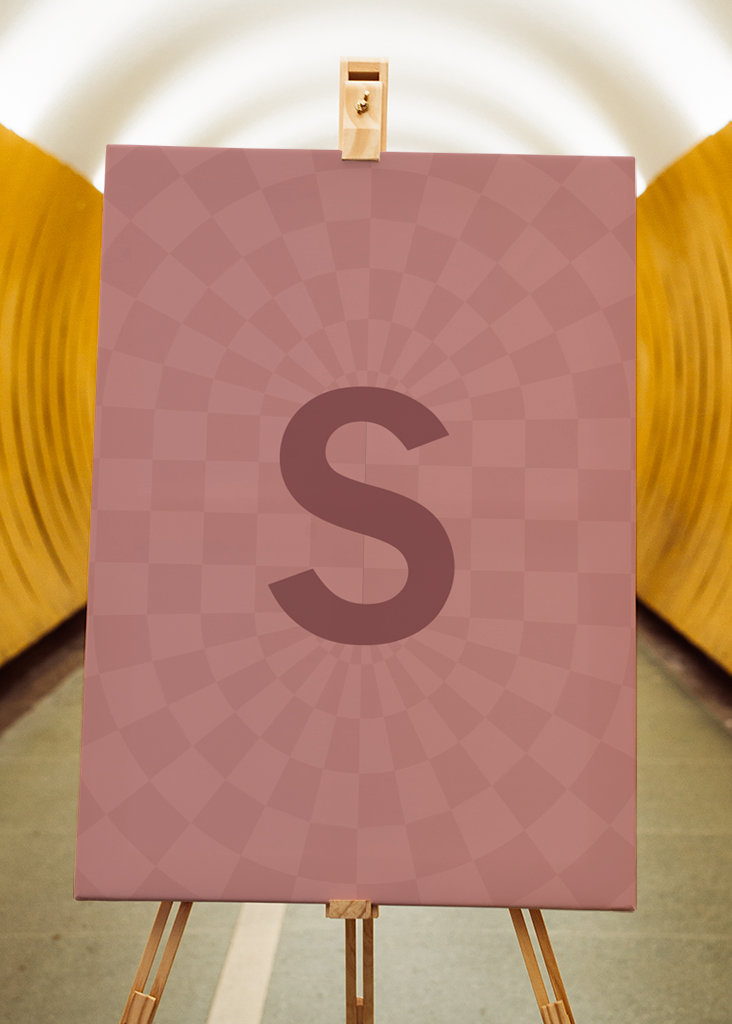 Letter S in pink colors